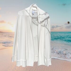 Beyond Yoga Cream Colored Open Front Cardigan Sweater Size L